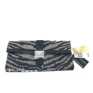 Le SportSac Remix Sequin Zebra Foldover Clutch
